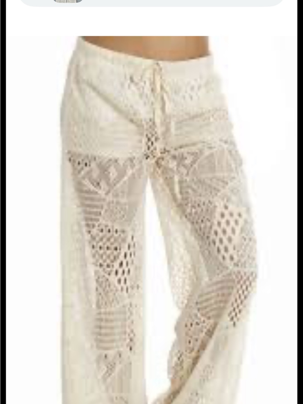 Crochet Lounge Pants in Cream - Lightweight Beach Cover-Up